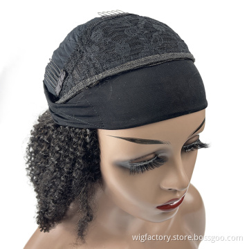 Kinky Straight Wig Headband Human Hair,Long Scarf Wig Glueless Brazilian Remy Hair,Curly Wigs Human Hair Lace Front